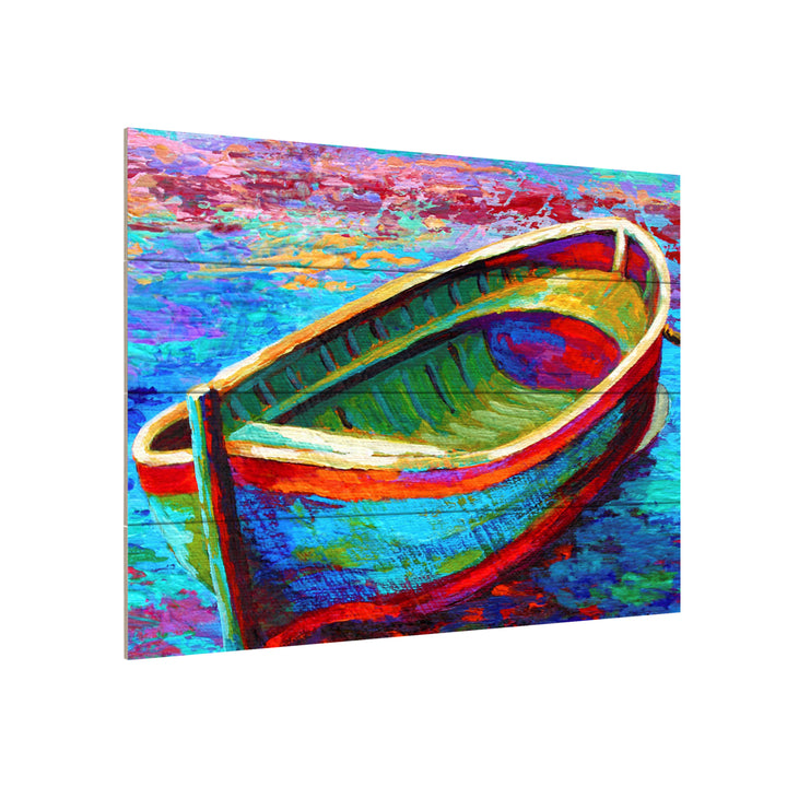 Wall Art 12 x 16 Inches Titled Boat 9 Ready to Hang Printed on Wooden Planks Image 3