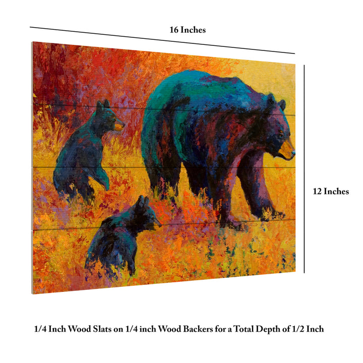 Wall Art 12 x 16 Inches Titled Double Trouble Black Bear Ready to Hang Printed on Wooden Planks Image 6