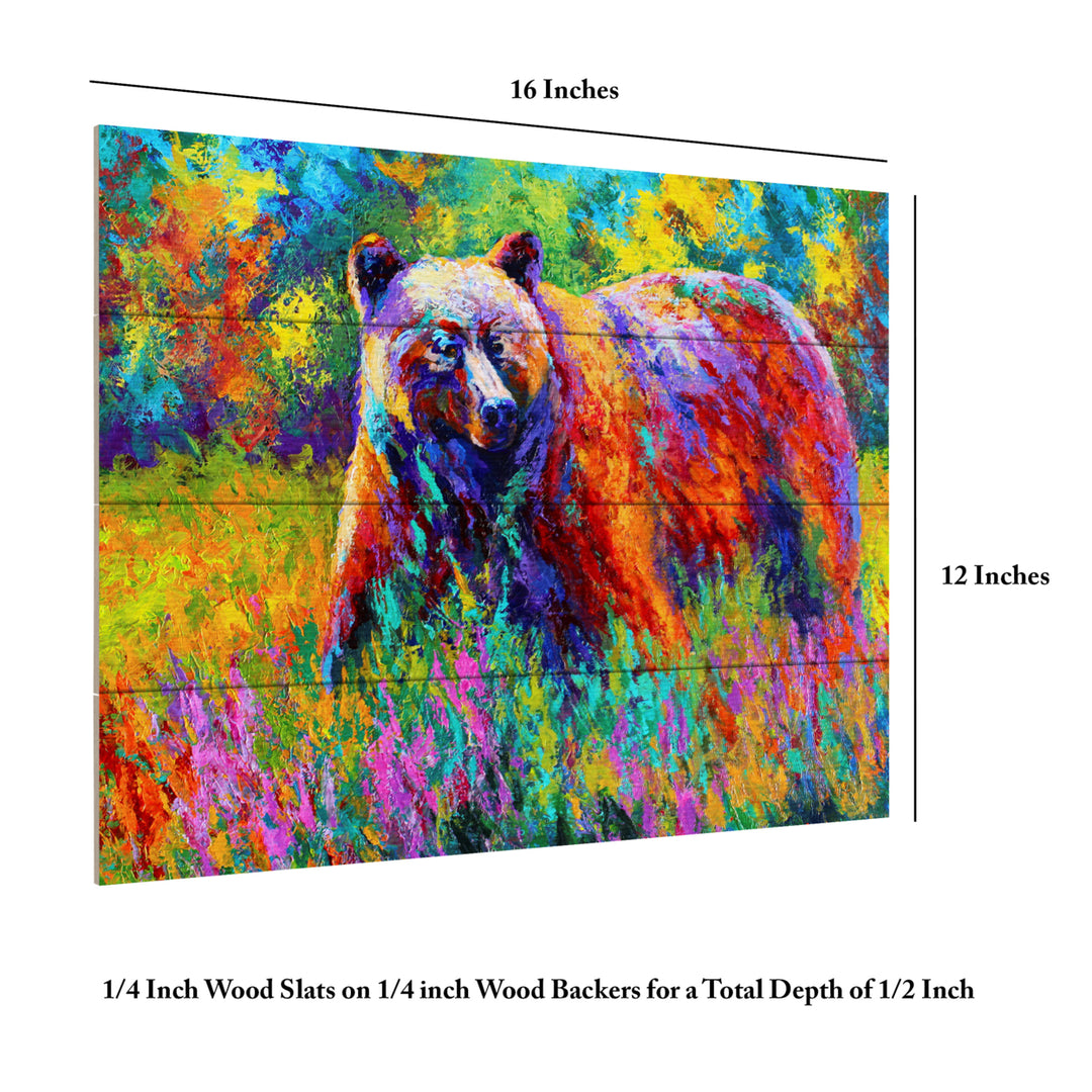 Wall Art 12 x 16 Inches Titled Grizz On Guard Ready to Hang Printed on Wooden Planks Image 6