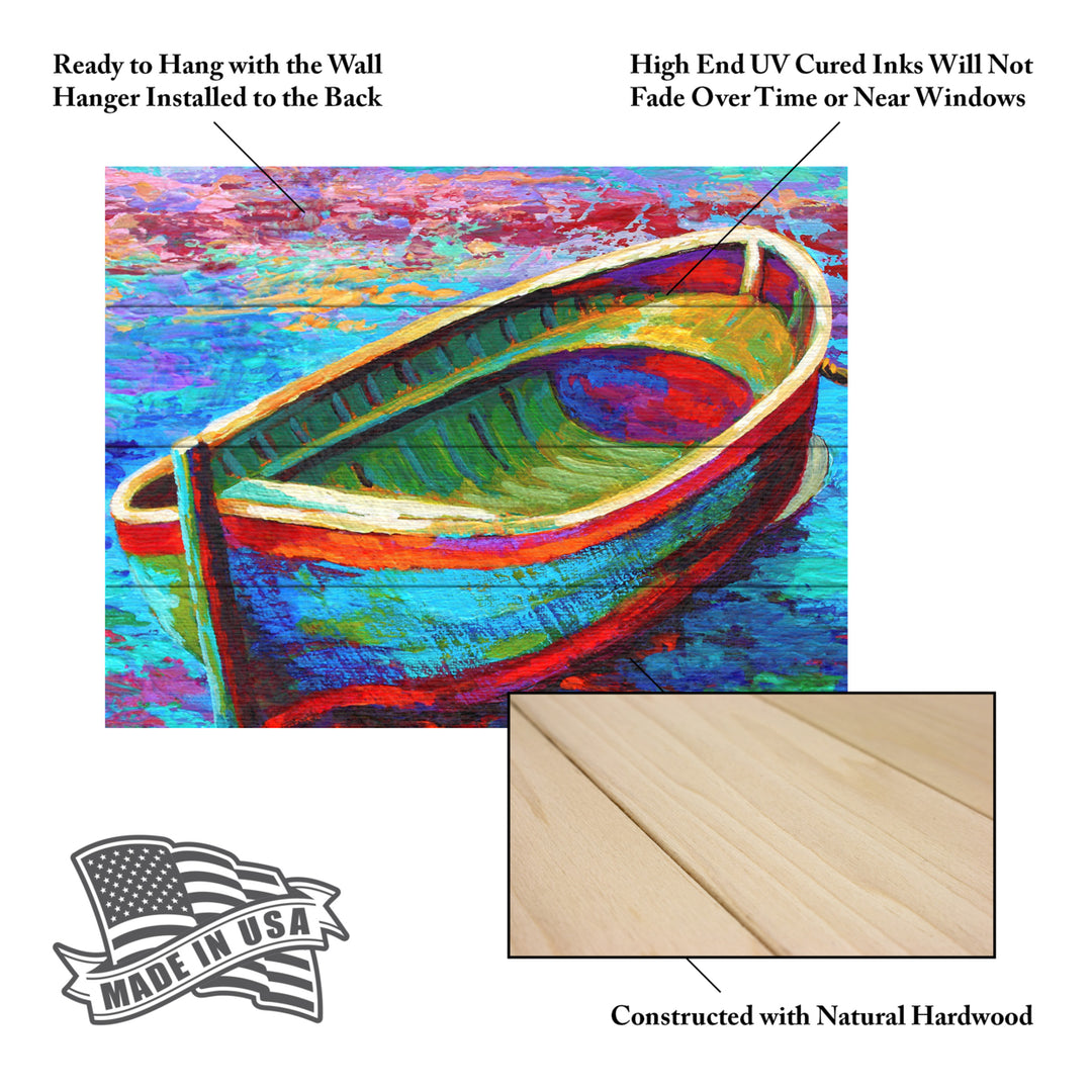 Wall Art 12 x 16 Inches Titled Boat 9 Ready to Hang Printed on Wooden Planks Image 5