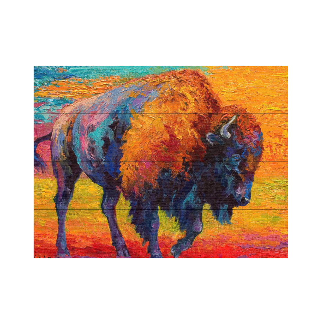 Wall Art 12 x 16 Inches Titled Spirit Of The Prairie Ready to Hang Printed on Wooden Planks Image 2