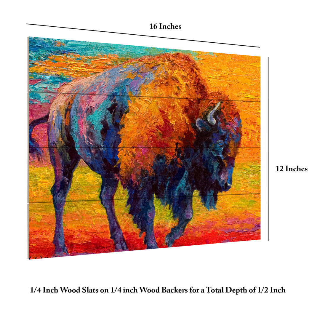 Wall Art 12 x 16 Inches Titled Spirit Of The Prairie Ready to Hang Printed on Wooden Planks Image 6