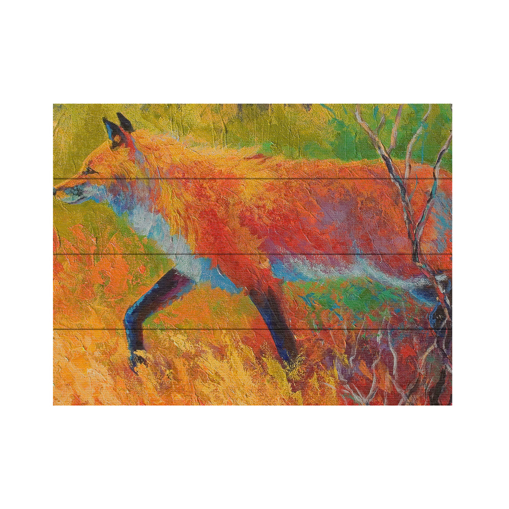 Wall Art 12 x 16 Inches Titled Red Fox 1 Ready to Hang Printed on Wooden Planks Image 2