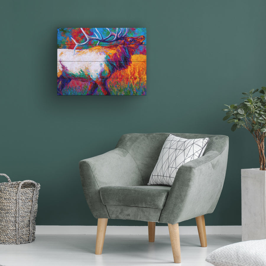 Wall Art 12 x 16 Inches Titled Chorus Elk Ready to Hang Printed on Wooden Planks Image 1