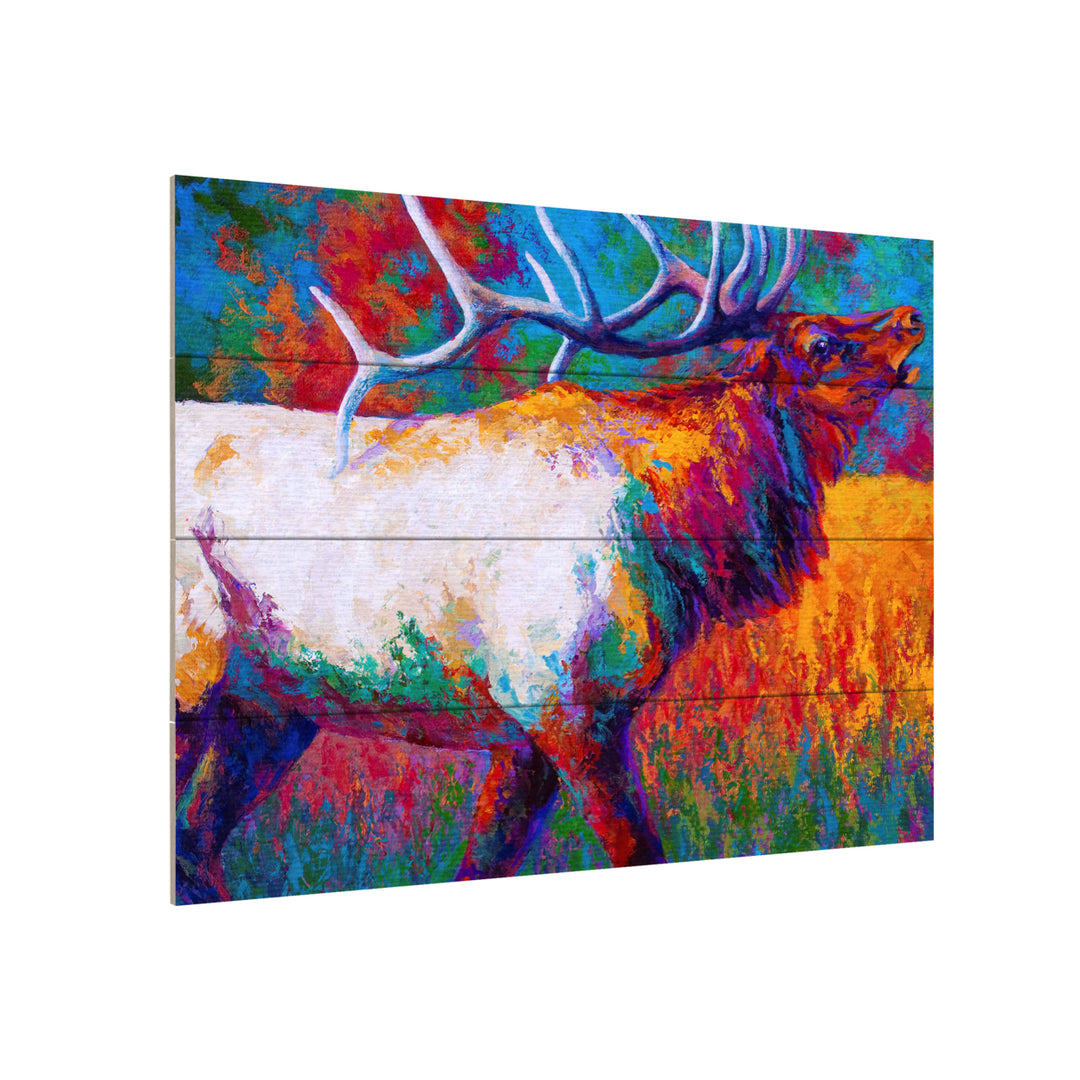 Wall Art 12 x 16 Inches Titled Chorus Elk Ready to Hang Printed on Wooden Planks Image 3