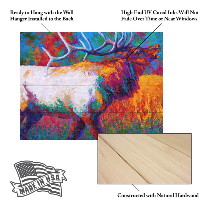 Wall Art 12 x 16 Inches Titled Chorus Elk Ready to Hang Printed on Wooden Planks Image 5