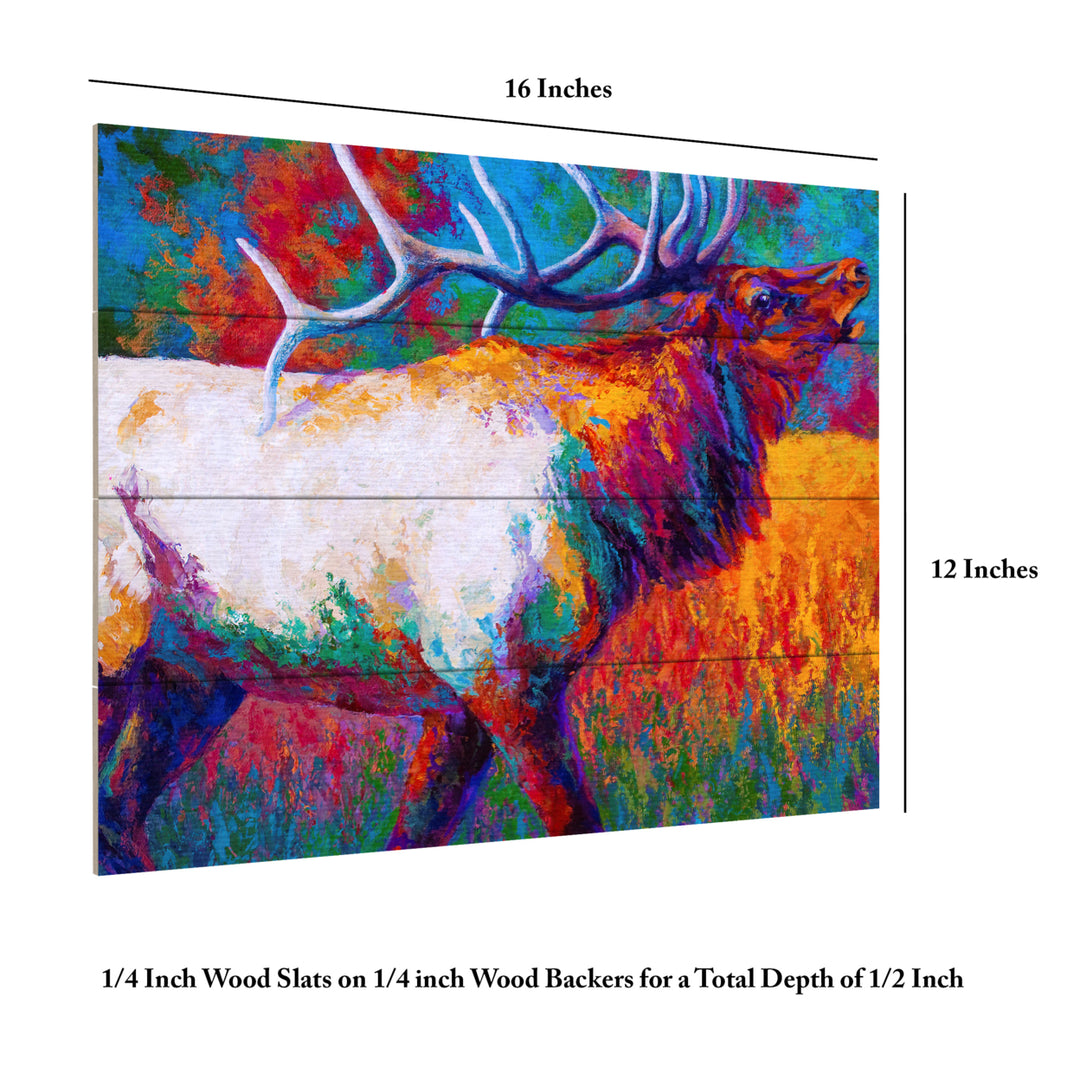 Wall Art 12 x 16 Inches Titled Chorus Elk Ready to Hang Printed on Wooden Planks Image 6