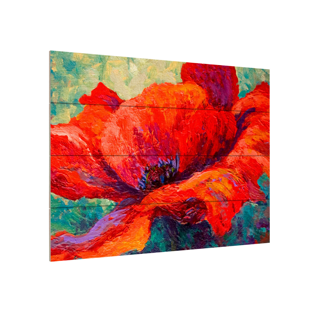 Wall Art 12 x 16 Inches Titled Red Poppy III Ready to Hang Printed on Wooden Planks Image 3