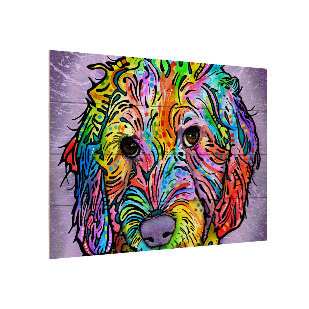 Wall Art 12 x 16 Inches Titled Sweet Poodle Ready to Hang Printed on Wooden Planks Image 3