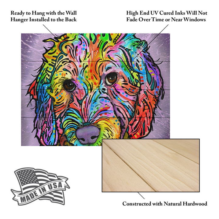 Wall Art 12 x 16 Inches Titled Sweet Poodle Ready to Hang Printed on Wooden Planks Image 5