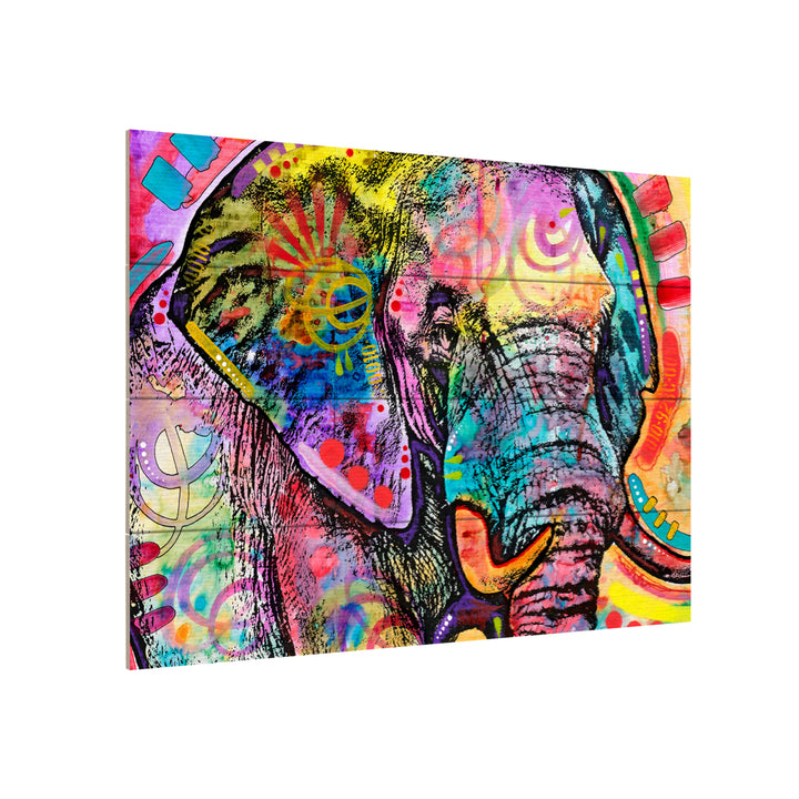 Wall Art 12 x 16 Inches Titled Elephant Ready to Hang Printed on Wooden Planks Image 3