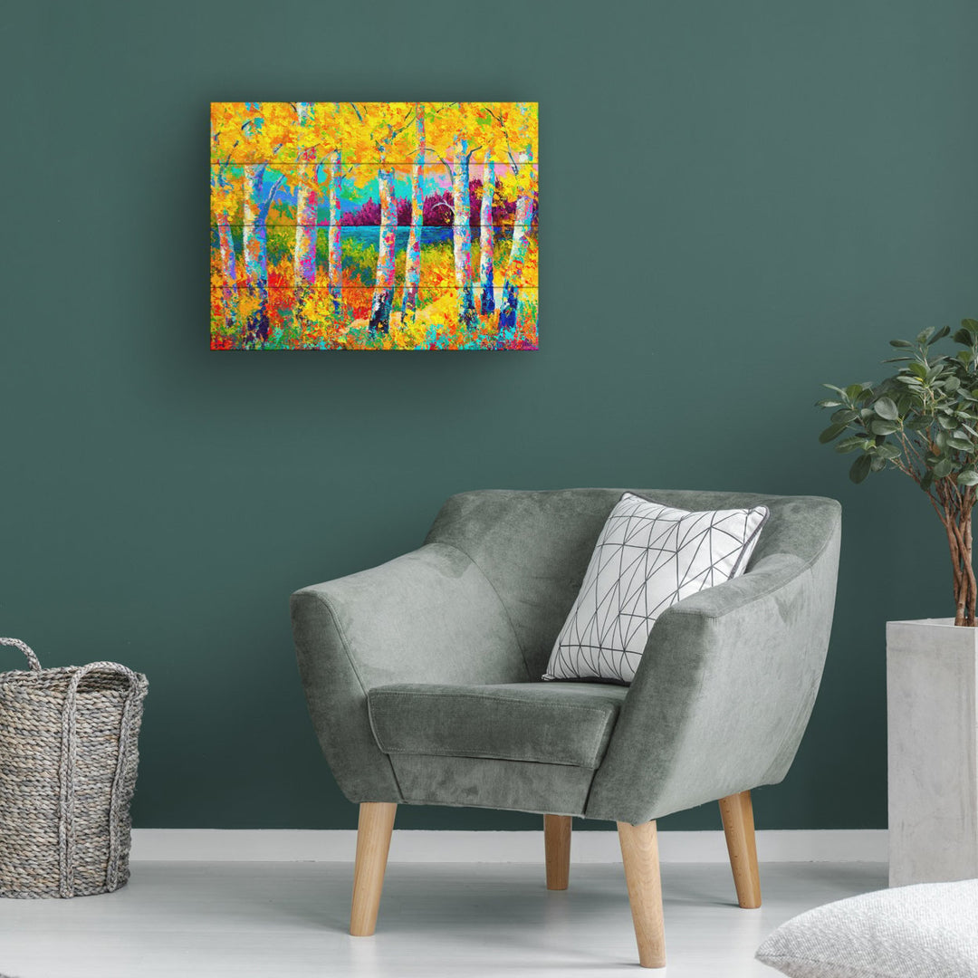 Wall Art 12 x 16 Inches Titled Autumn Jewels Ready to Hang Printed on Wooden Planks Image 1