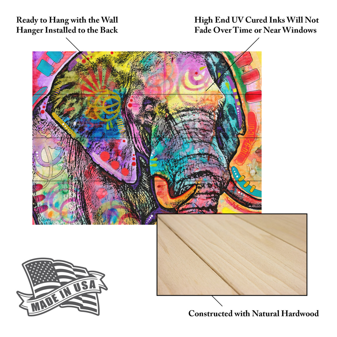 Wall Art 12 x 16 Inches Titled Elephant Ready to Hang Printed on Wooden Planks Image 5