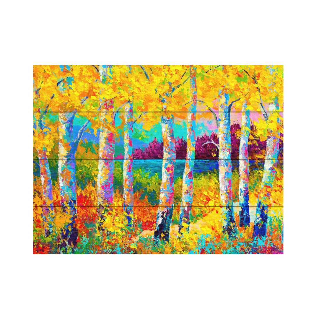 Wall Art 12 x 16 Inches Titled Autumn Jewels Ready to Hang Printed on Wooden Planks Image 2