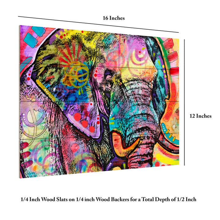 Wall Art 12 x 16 Inches Titled Elephant Ready to Hang Printed on Wooden Planks Image 6