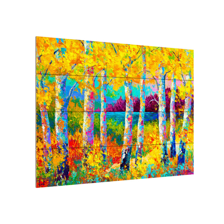 Wall Art 12 x 16 Inches Titled Autumn Jewels Ready to Hang Printed on Wooden Planks Image 3