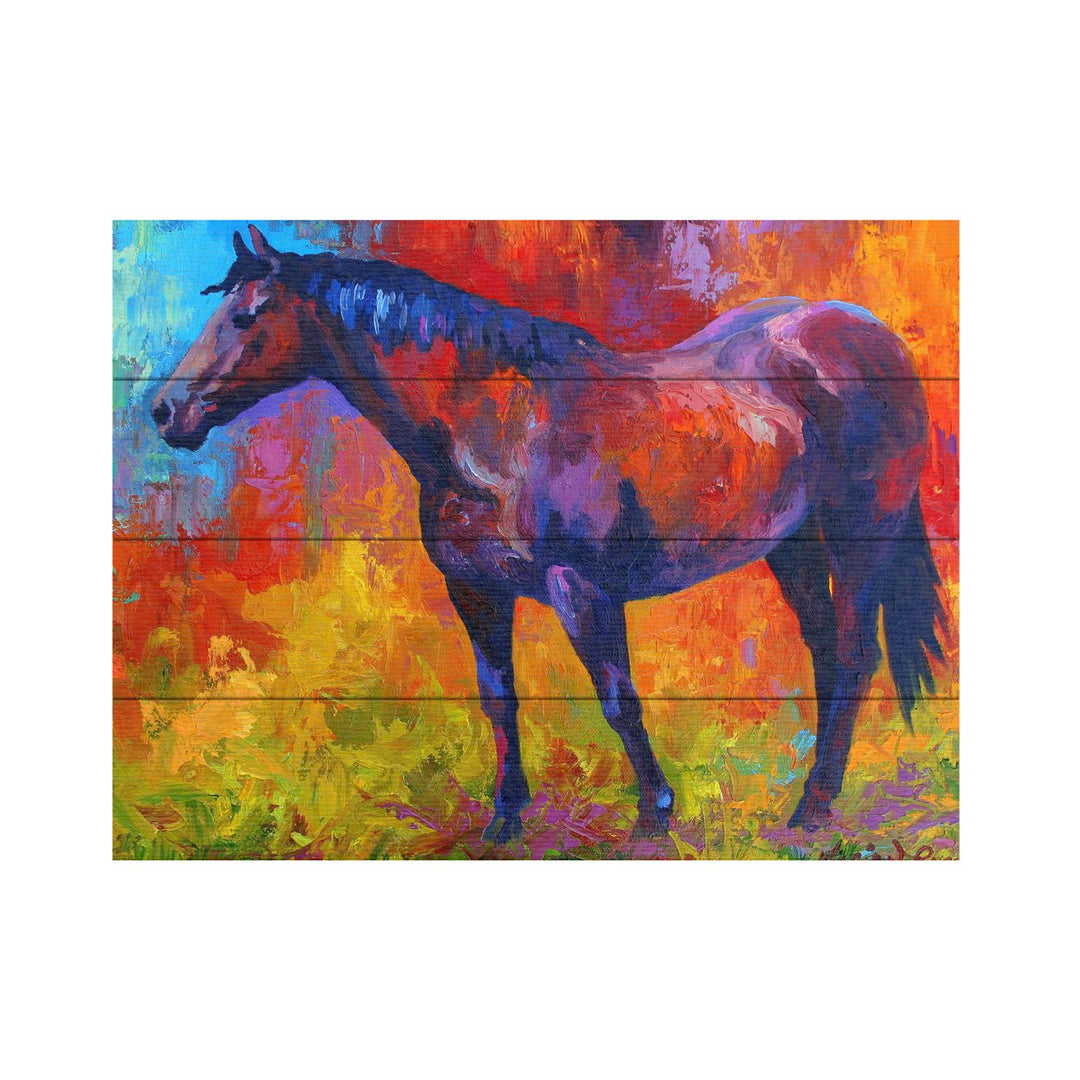 Wall Art 12 x 16 Inches Titled Bay Mare I Ready to Hang Printed on Wooden Planks Image 2