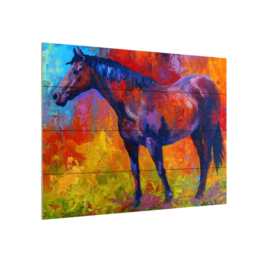 Wall Art 12 x 16 Inches Titled Bay Mare I Ready to Hang Printed on Wooden Planks Image 3