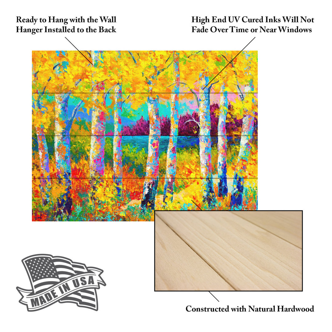 Wall Art 12 x 16 Inches Titled Autumn Jewels Ready to Hang Printed on Wooden Planks Image 5
