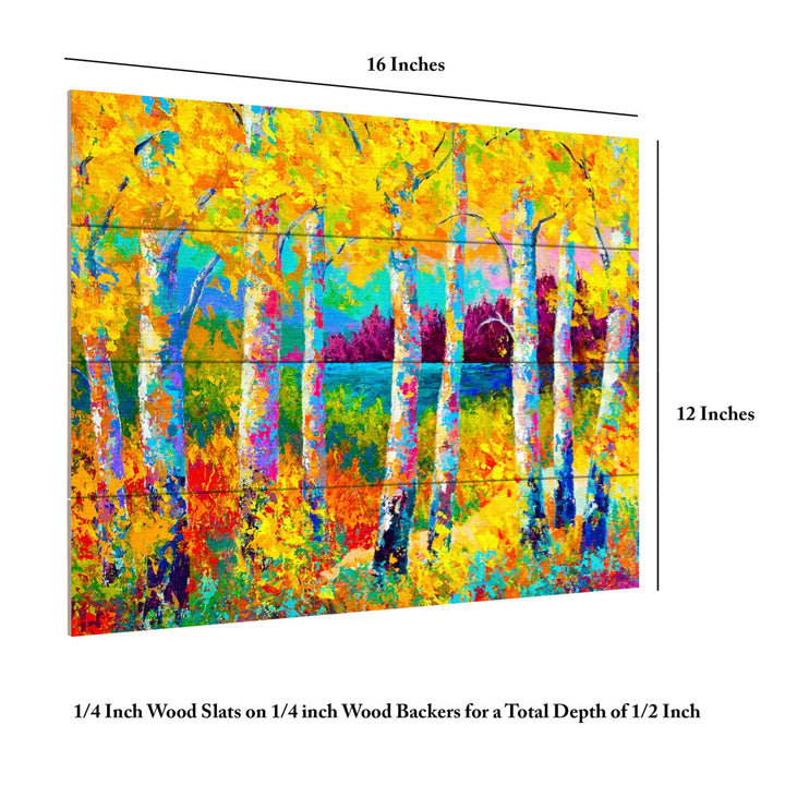 Wall Art 12 x 16 Inches Titled Autumn Jewels Ready to Hang Printed on Wooden Planks Image 6