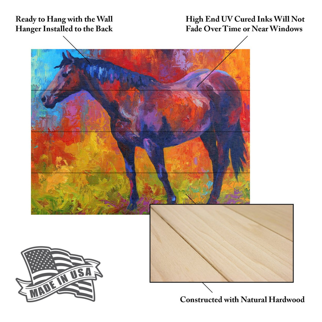 Wall Art 12 x 16 Inches Titled Bay Mare I Ready to Hang Printed on Wooden Planks Image 5