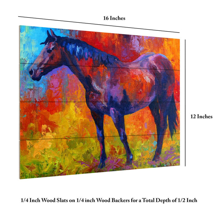 Wall Art 12 x 16 Inches Titled Bay Mare I Ready to Hang Printed on Wooden Planks Image 6
