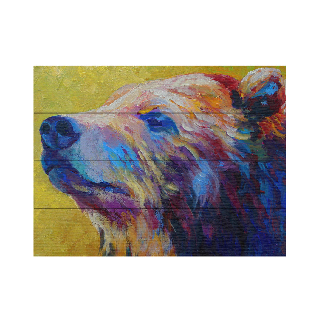 Wall Art 12 x 16 Inches Titled Pretty Boy Grizz Ready to Hang Printed on Wooden Planks Image 2