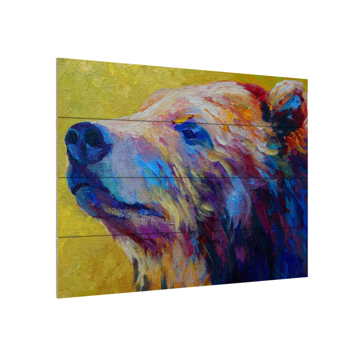 Wall Art 12 x 16 Inches Titled Pretty Boy Grizz Ready to Hang Printed on Wooden Planks Image 3