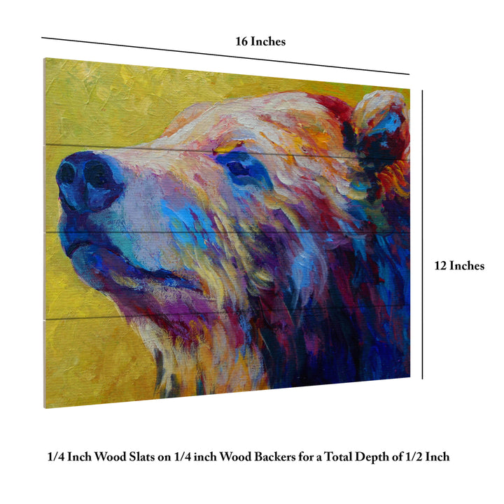 Wall Art 12 x 16 Inches Titled Pretty Boy Grizz Ready to Hang Printed on Wooden Planks Image 6