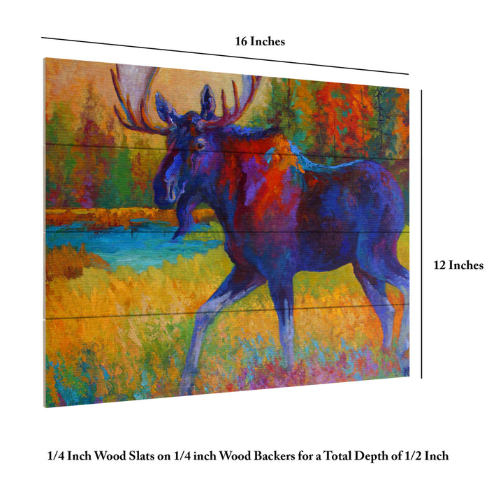 Wall Art 12 x 16 Inches Titled Majestic Moose Ready to Hang Printed on Wooden Planks Image 6