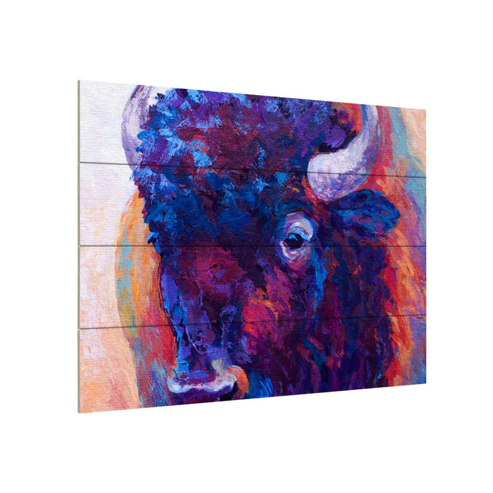 Wall Art 12 x 16 Inches Titled Thunderhorse Ready to Hang Printed on Wooden Planks Image 3