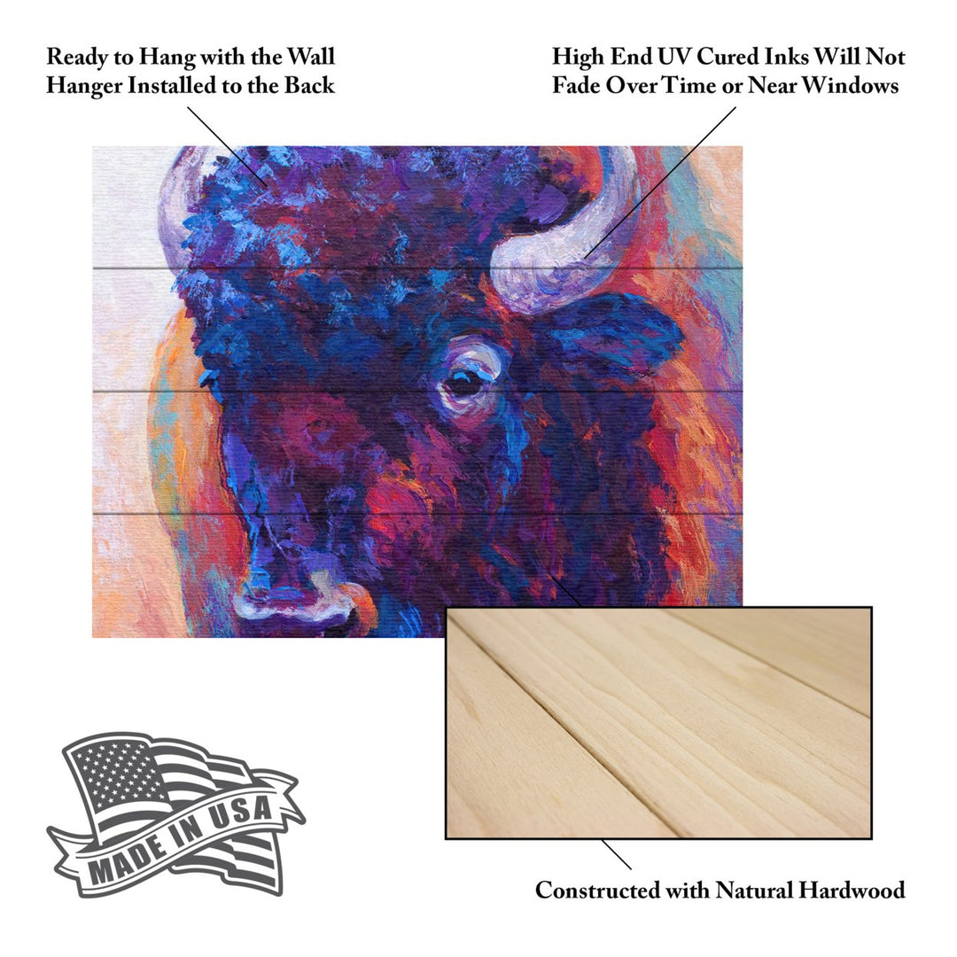 Wall Art 12 x 16 Inches Titled Thunderhorse Ready to Hang Printed on Wooden Planks Image 5