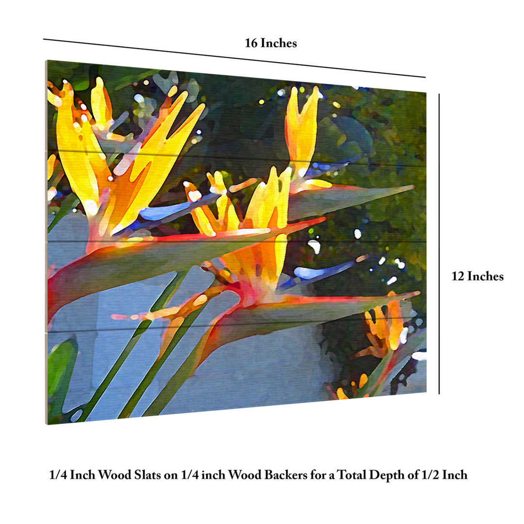 Wall Art 12 x 16 Inches Titled Bird of Paradise Backlit by Sun Ready to Hang Printed on Wooden Planks Image 6