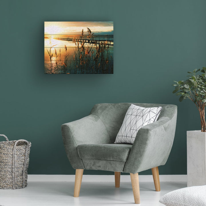 Wall Art 12 x 16 Inches Titled Wish You Were Here Ready to Hang Printed on Wooden Planks Image 1