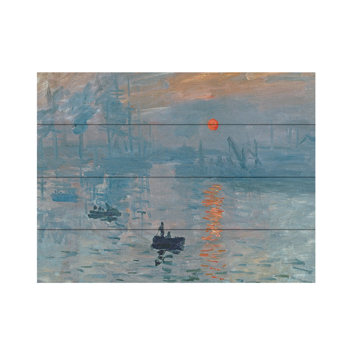 Wall Art 12 x 16 Inches Titled Impression Sunrise Ready to Hang Printed on Wooden Planks Image 2