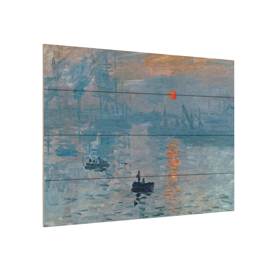 Wall Art 12 x 16 Inches Titled Impression Sunrise Ready to Hang Printed on Wooden Planks Image 3