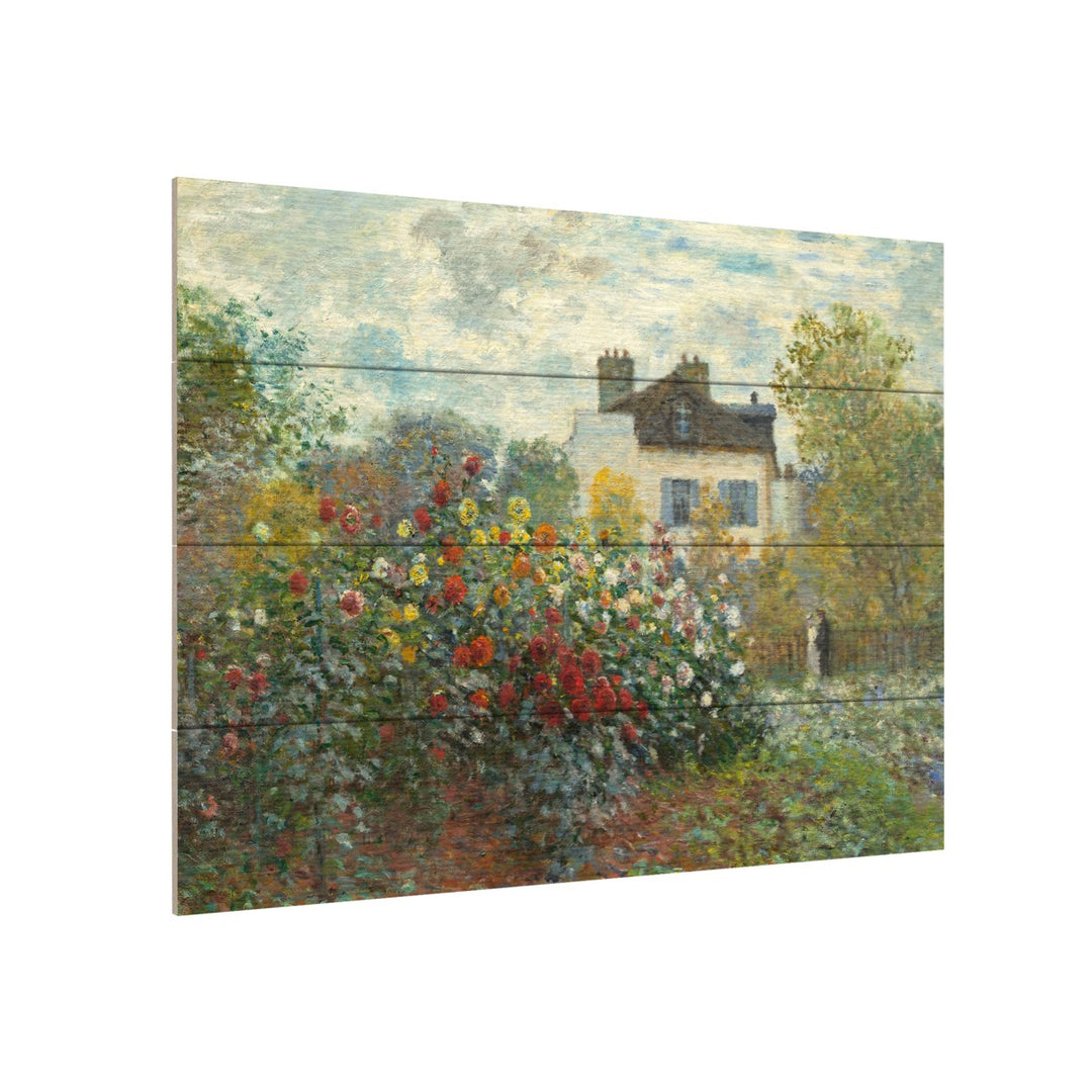 Wall Art 12 x 16 Inches Titled The Artists Garden In Argenteuil Ready to Hang Printed on Wooden Planks Image 3