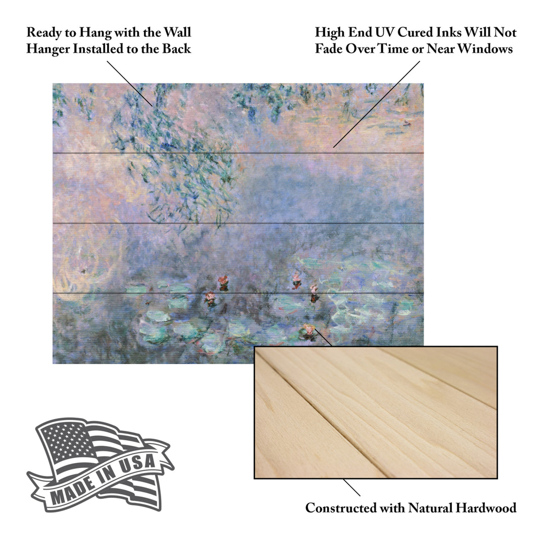 Wall Art 12 x 16 Inches Titled Water Lilies 1914-22 Ready to Hang Printed on Wooden Planks Image 5