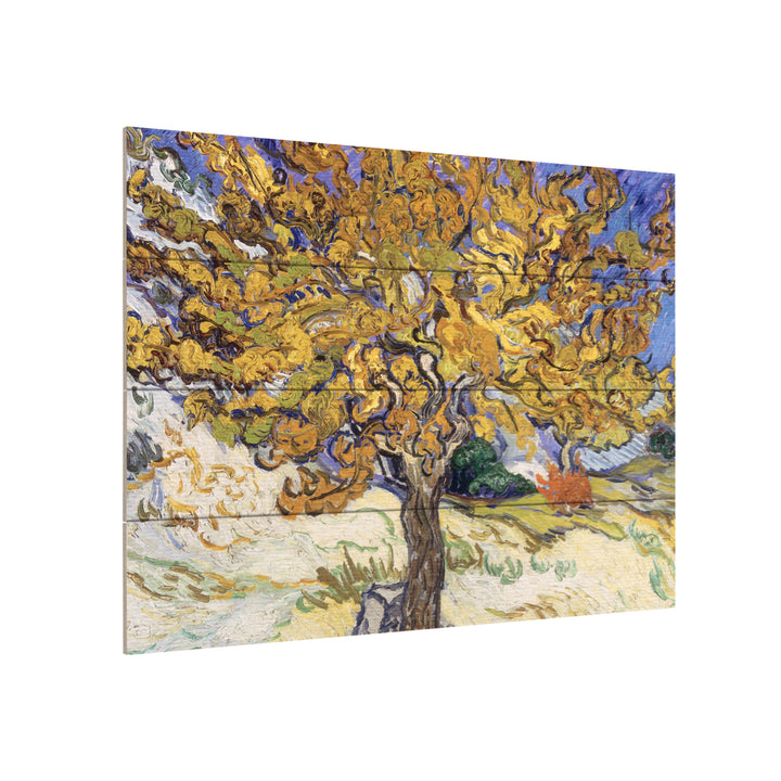 Wall Art 12 x 16 Inches Titled Mulberry Tree, 1889 Ready to Hang Printed on Wooden Planks Image 3