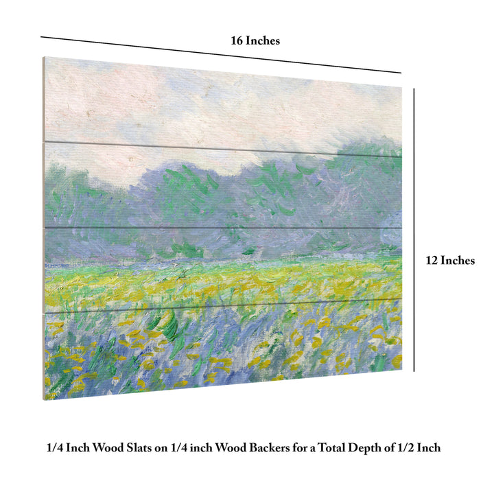 Wall Art 12 x 16 Inches Titled Field Of Yellow Irises Ready to Hang Printed on Wooden Planks Image 6