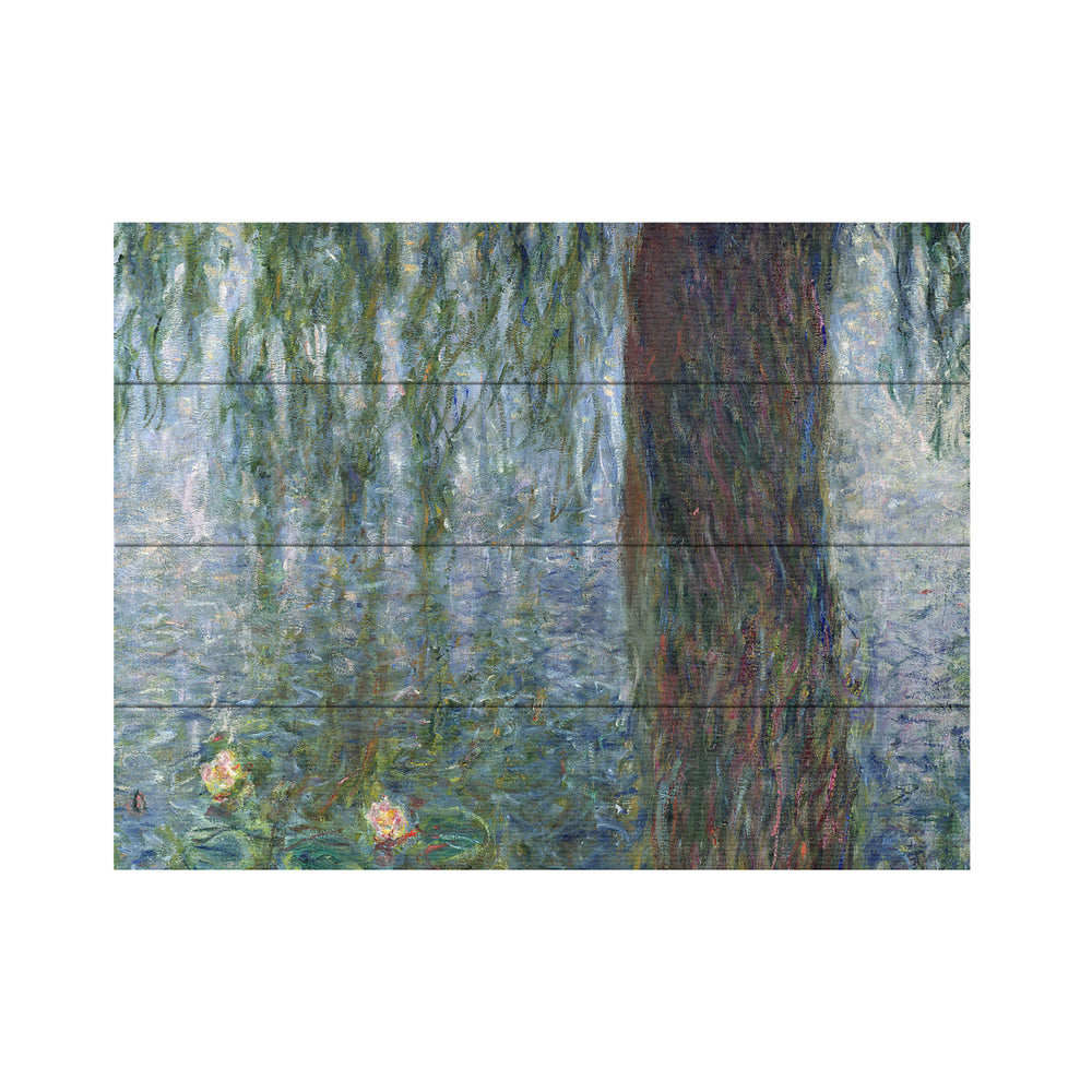 Wall Art 12 x 16 Inches Titled Waterlillies Morning Ready to Hang Printed on Wooden Planks Image 2