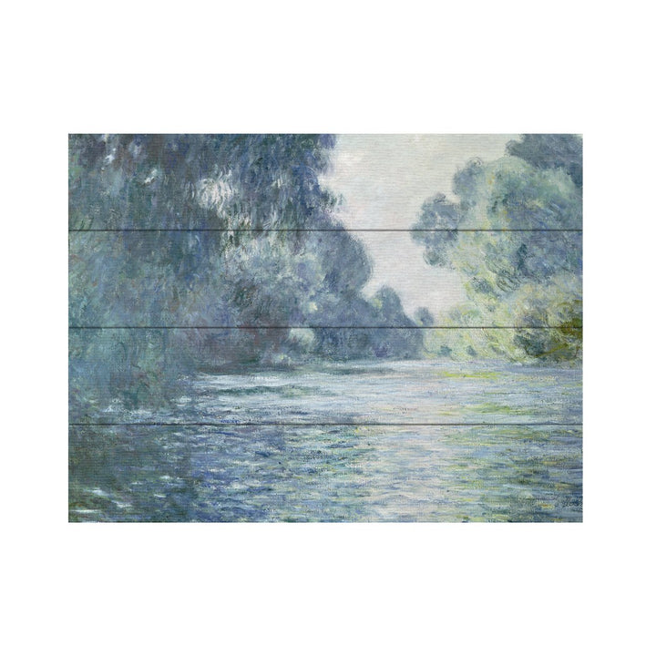 Wall Art 12 x 16 Inches Titled Branch Of The Seine Ready to Hang Printed on Wooden Planks Image 2