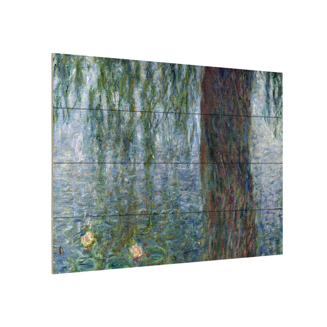 Wall Art 12 x 16 Inches Titled Waterlillies Morning Ready to Hang Printed on Wooden Planks Image 3