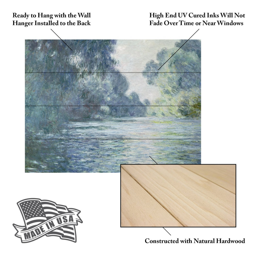 Wall Art 12 x 16 Inches Titled Branch Of The Seine Ready to Hang Printed on Wooden Planks Image 5