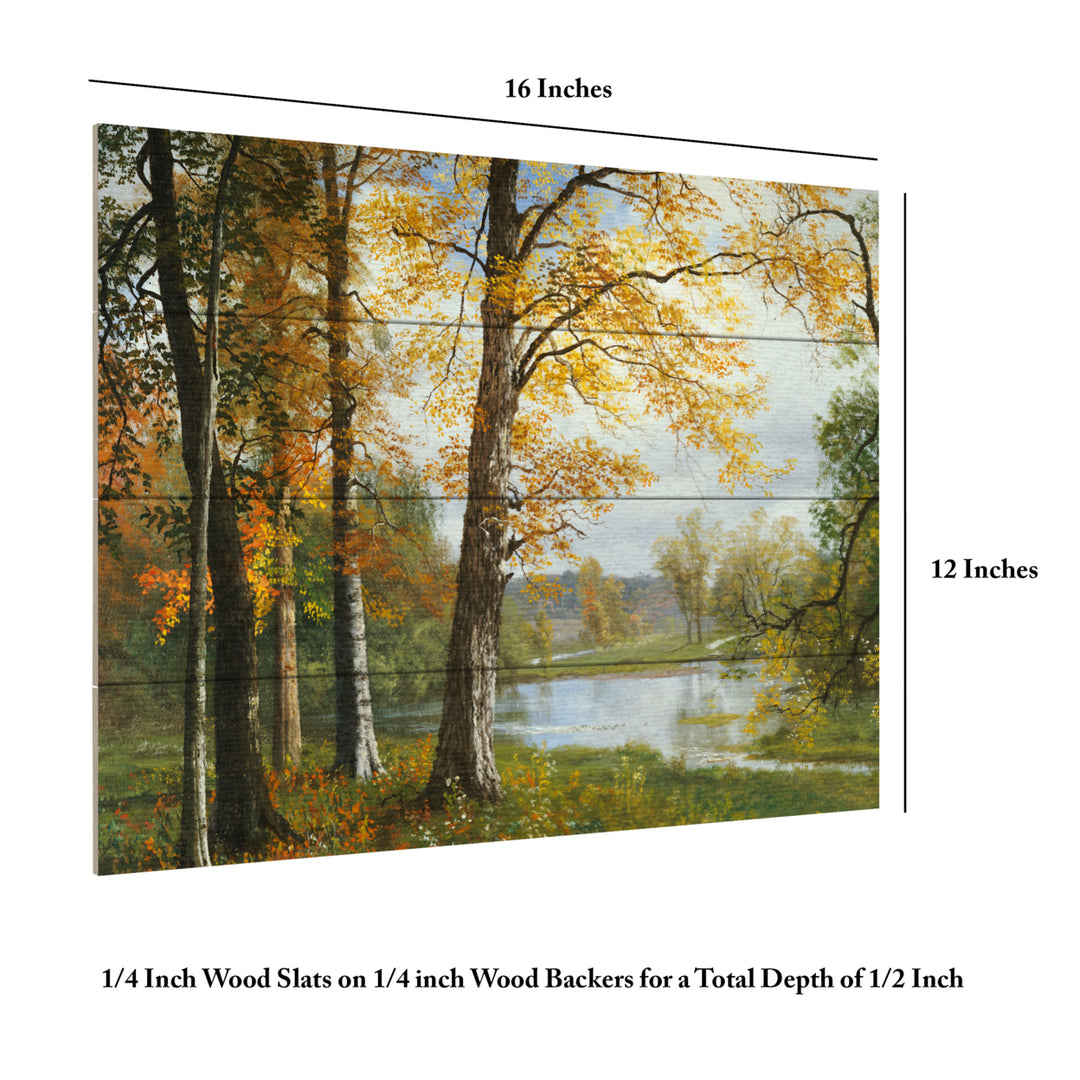 Wall Art 12 x 16 Inches Titled A Quiet Lake Ready to Hang Printed on Wooden Planks Image 6