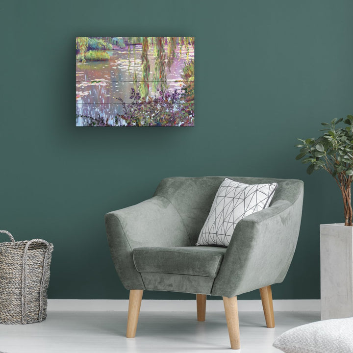 Wall Art 12 x 16 Inches Titled Homage to Monet Ready to Hang Printed on Wooden Planks Image 1