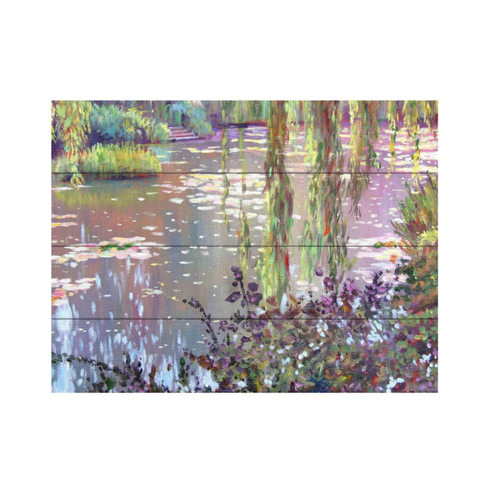 Wall Art 12 x 16 Inches Titled Homage to Monet Ready to Hang Printed on Wooden Planks Image 2