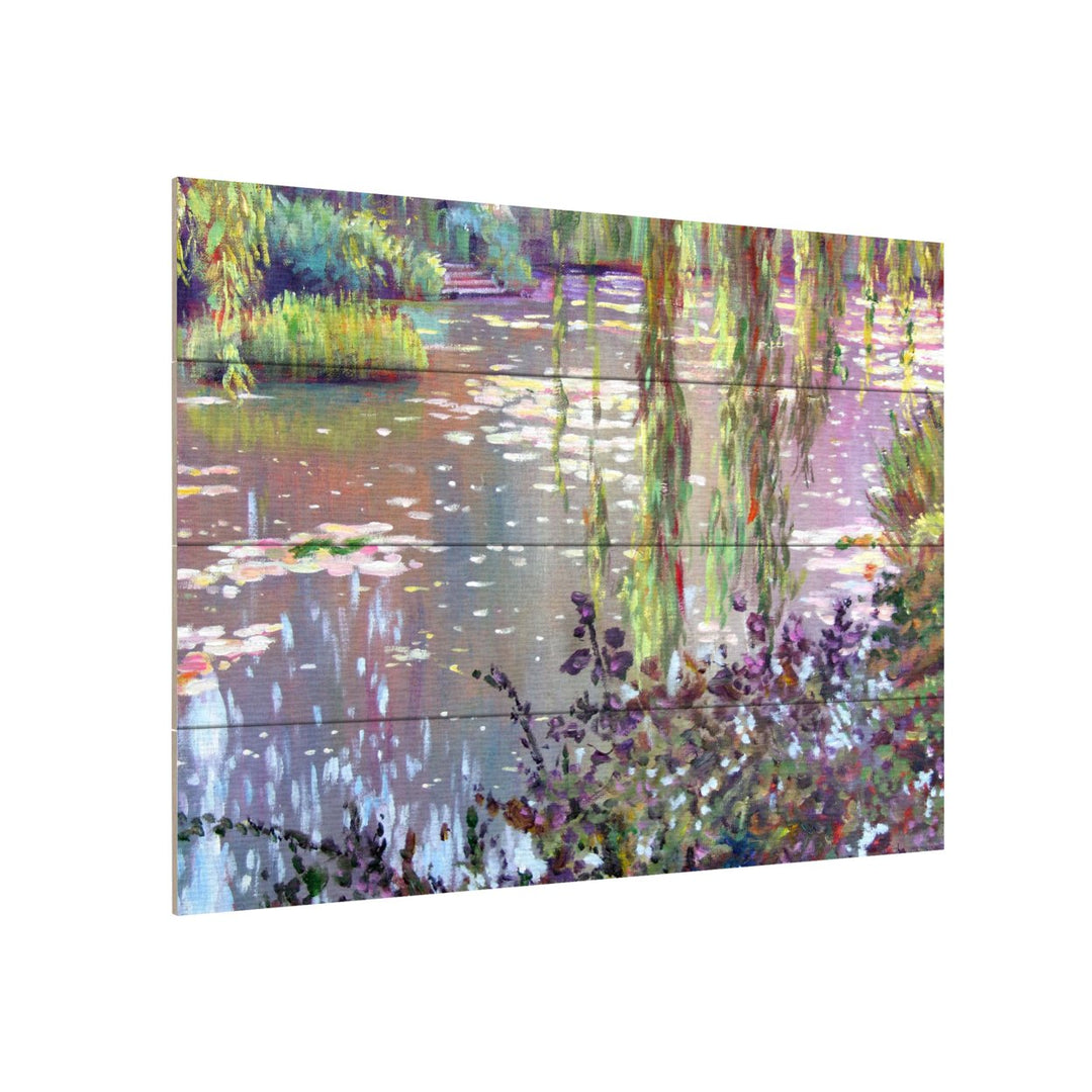 Wall Art 12 x 16 Inches Titled Homage to Monet Ready to Hang Printed on Wooden Planks Image 3