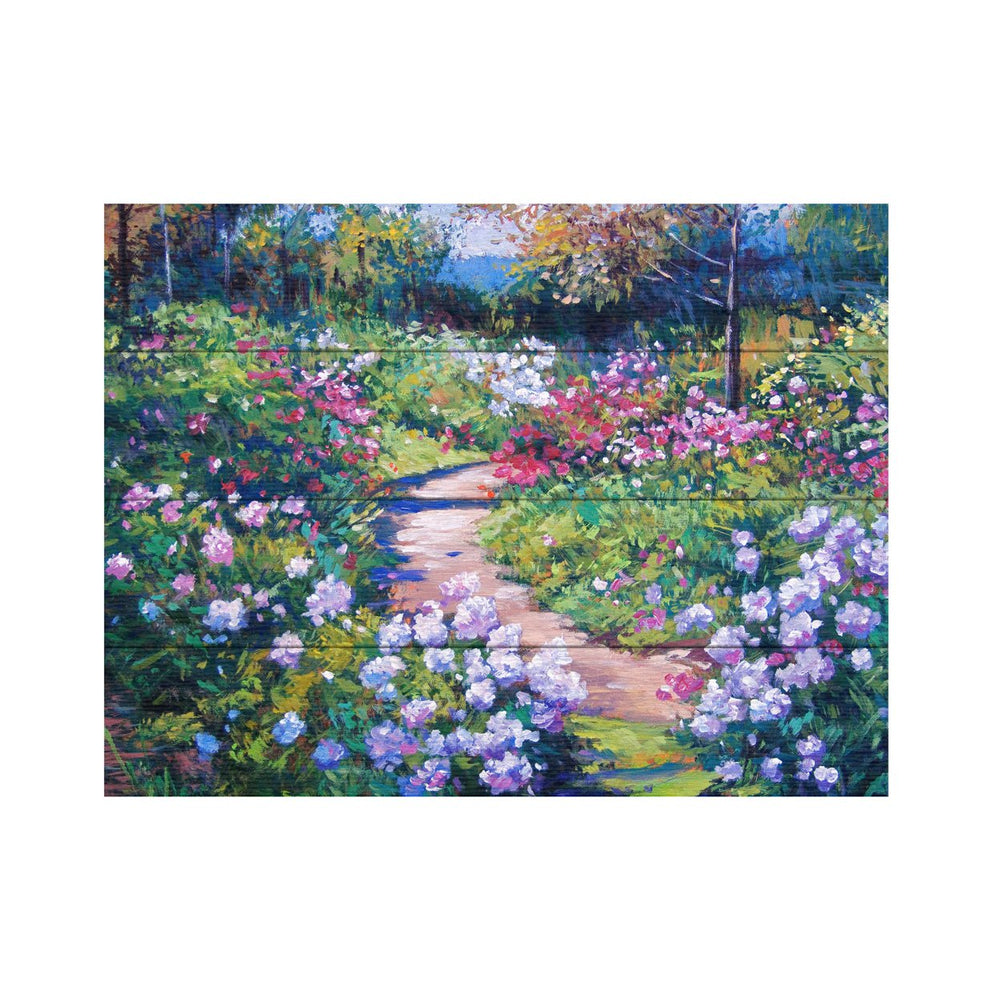 Wall Art 12 x 16 Inches Titled Natures Garden Ready to Hang Printed on Wooden Planks Image 2