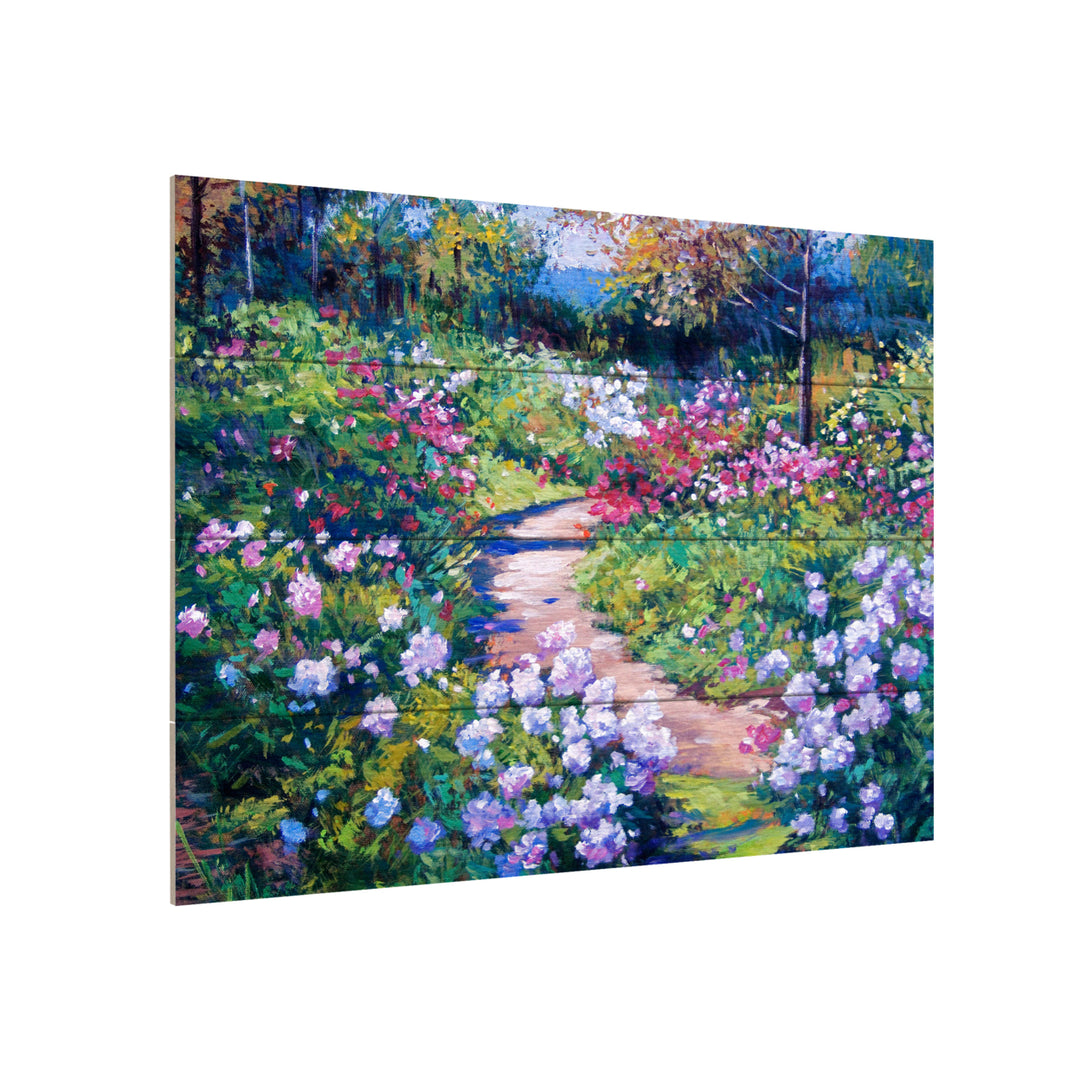 Wall Art 12 x 16 Inches Titled Natures Garden Ready to Hang Printed on Wooden Planks Image 3